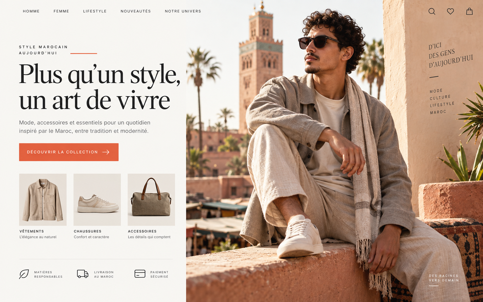 Template Khdmty pour une boutique de mode marocaine